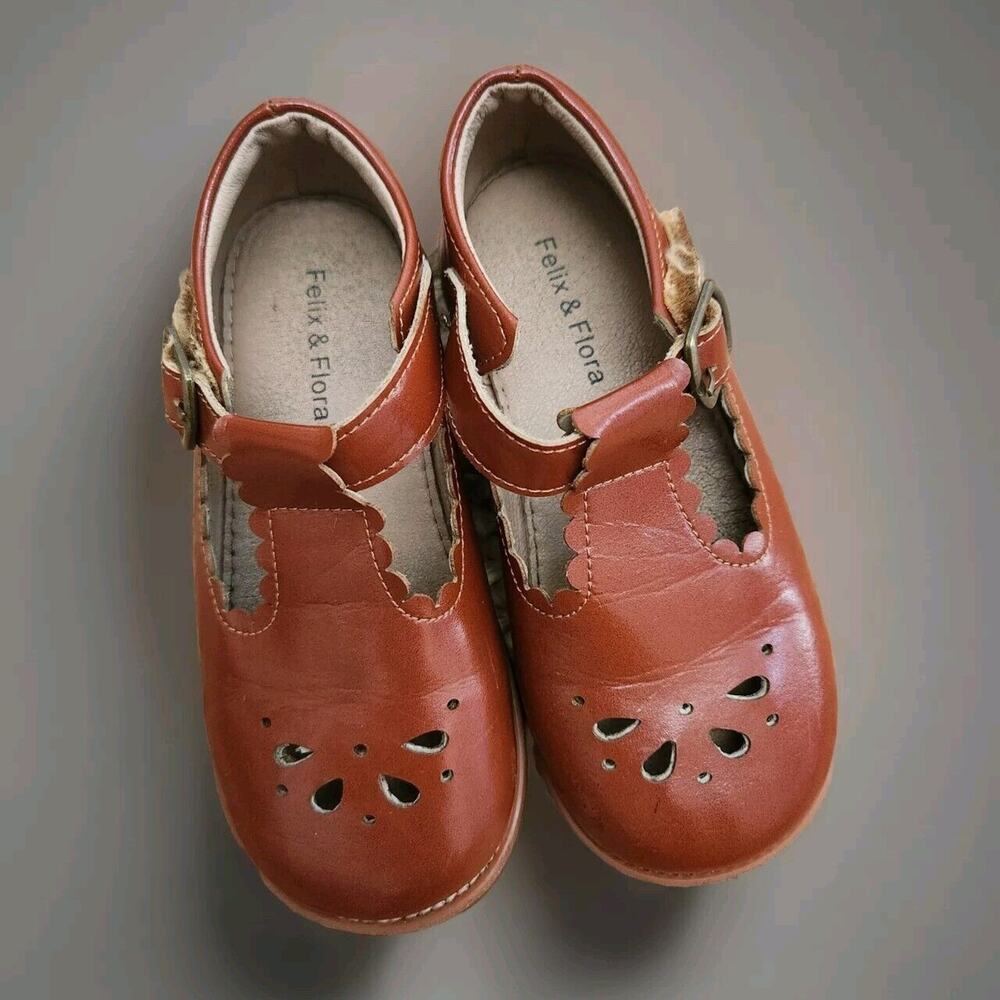 Felix &‎ Flora Toddler Little Girl Mary Jane Dress Shoes Brown Sz 9c